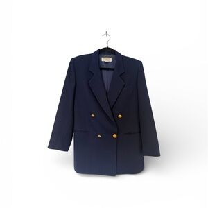 Vintage Christian Dior Navy Double-Breasted Blazer Jacket – Size 8